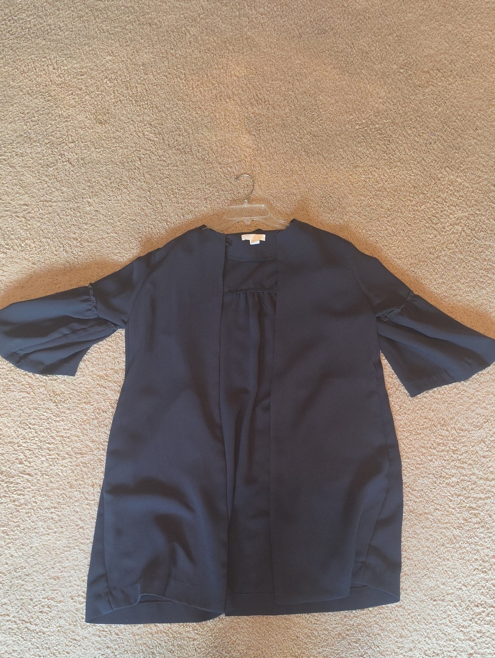 H&M Navy Blue Open Front Tunic with Flared Sleeves